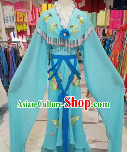 Chinese Beijing Opera Nobility Lady Dress Ancient Princess Blue Costume for Adults