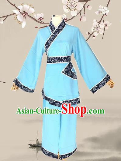 Chinese Beijing Opera Maidservants Dress Ancient Village Girl Costume for Adults