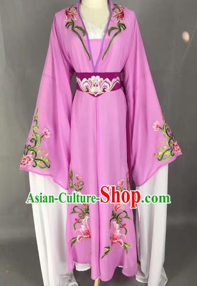 Chinese Beijing Opera Actress Purple Dress Ancient Rich Lady Costume for Adults