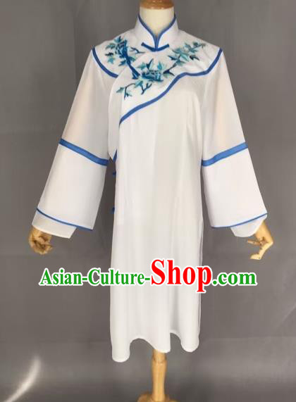 Chinese Traditional Peking Opera Actress White Blouse Ancient Countrywoman Costume for Adults