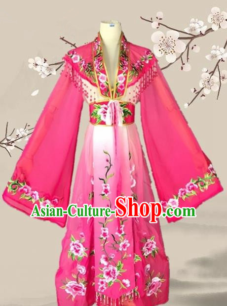 Chinese Ancient Palace Princess Costume Traditional Beijing Opera Actress Rosy Dress for Adults
