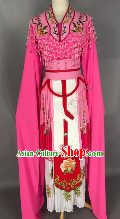 Chinese Ancient Palace Princess Rosy Costume Traditional Beijing Opera Diva Dress for Adults