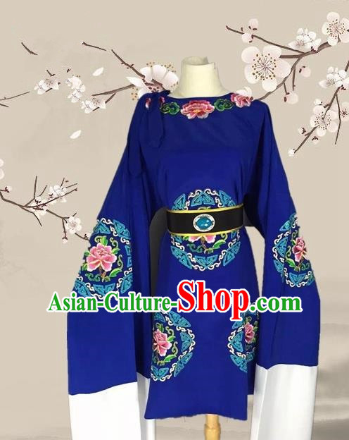 Chinese Ancient Dowager Countess Blue Clothing Traditional Beijing Opera Pantaloon Costume for Adults