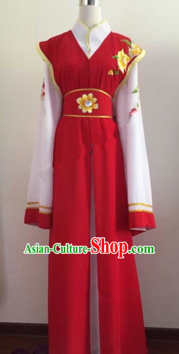 Chinese Ancient Young Lady Red Dress Traditional Beijing Opera Actress Costume for Adults