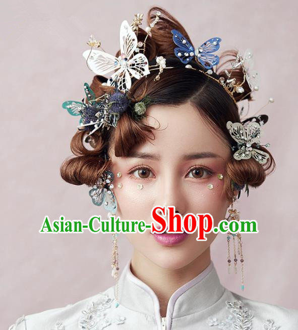 Chinese Ancient Hanfu Wedding Butterfly Hair Clasp Hair Accessories Traditional Hairpins for Women