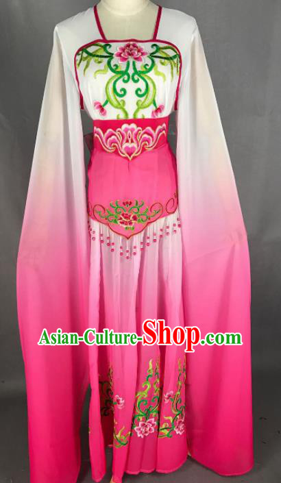 Chinese Ancient Court Maid Pink Dress Traditional Beijing Opera Diva Costume for Adults