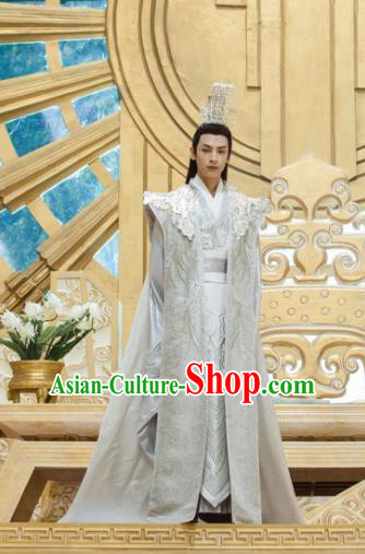 Chinese Ancient Emperor Clothing The Honey Sank Like Frost King Costumes and Headpiece for Men