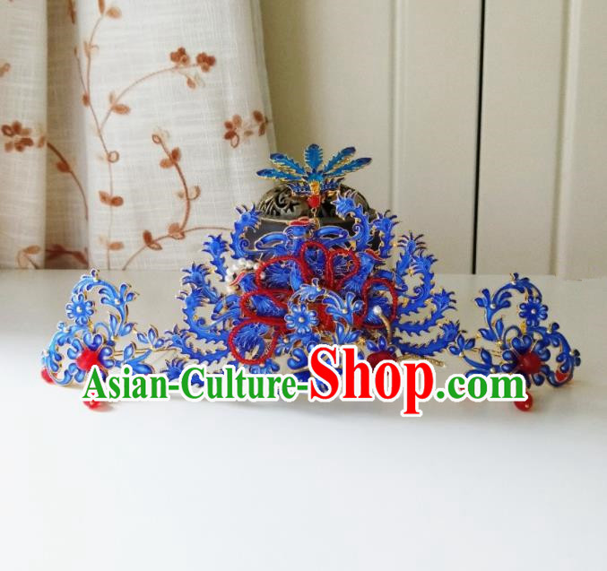 Chinese Ancient Cloisonne Phoenix Coronet Qing Dynasty Hair Accessories Hairpins for Women