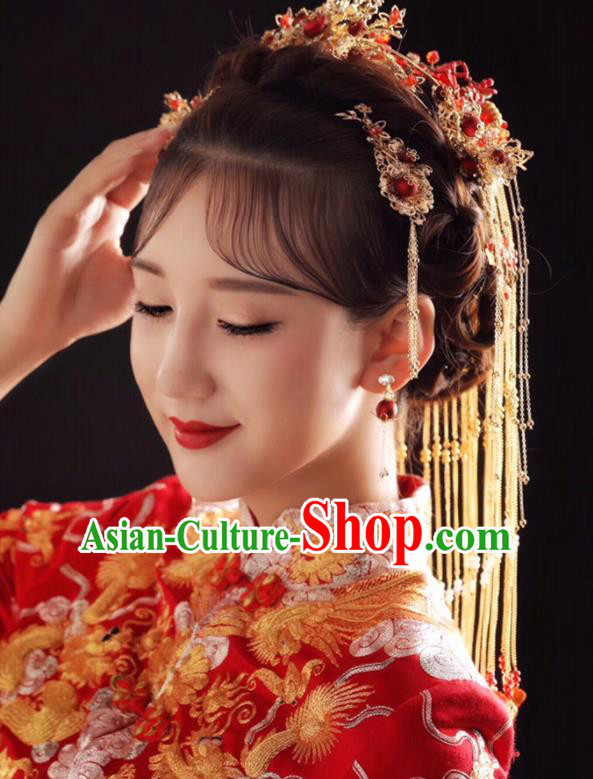 Chinese Traditional Wedding Bride Hair Accessories Ancient Hairpins for Women