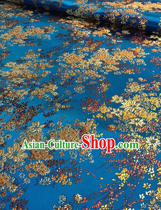 Asian Chinese Traditional Blue Brocade Fabric Silk Fabric Chinese Fabric Material
