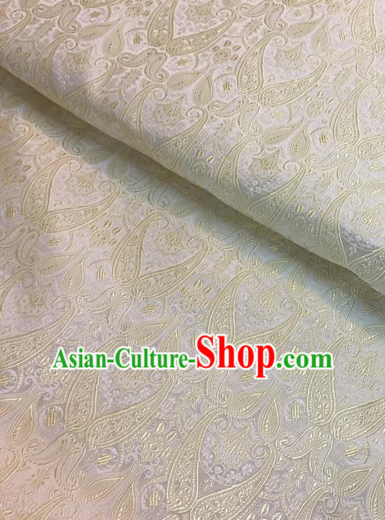 Asian Chinese Brocade Traditional White Pattern Fabric Silk Fabric Chinese Fabric Material