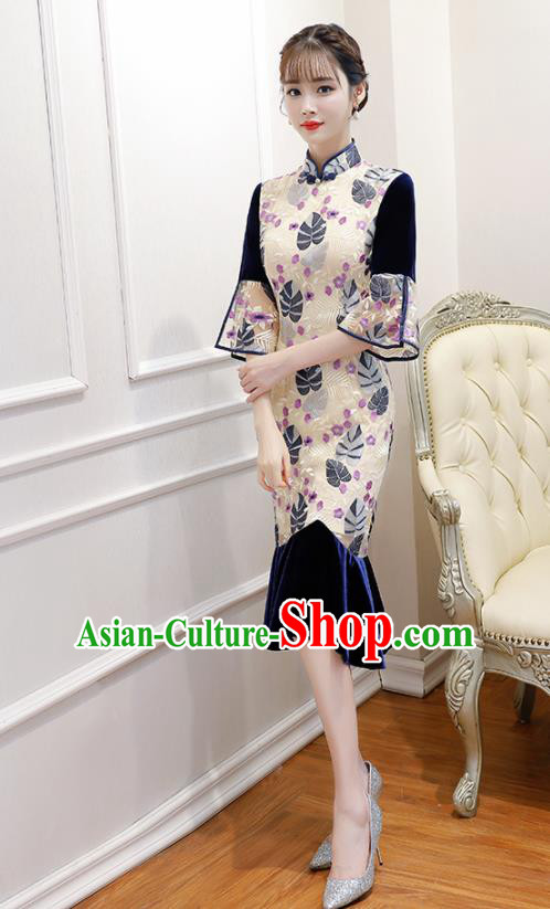 Traditional Ancient Chinese Young Women Cheongsam Dress Republic of China Tangsuit Stand Collar Blouse Dress Tang Suit Clothing
