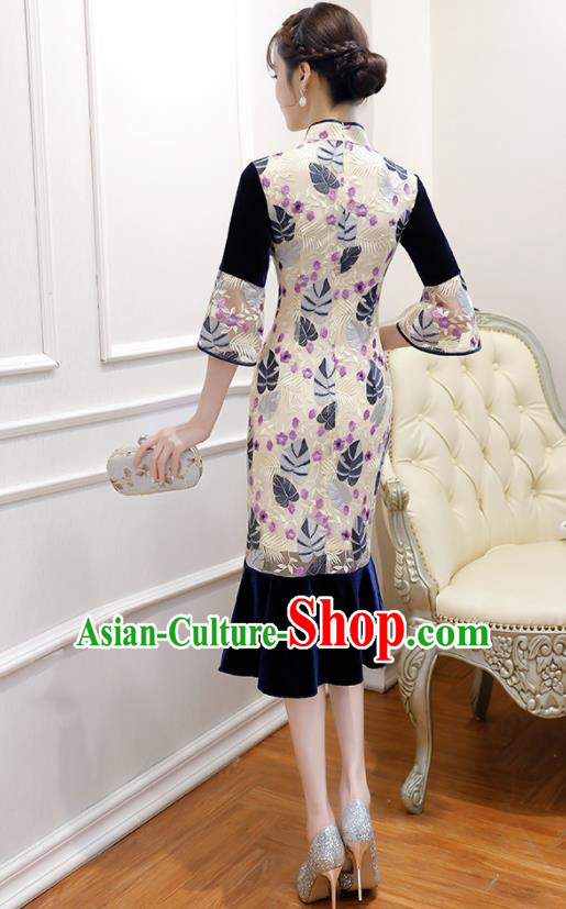 Traditional Ancient Chinese Young Women Cheongsam Dress Republic of China Tangsuit Stand Collar Blouse Dress Tang Suit Clothing