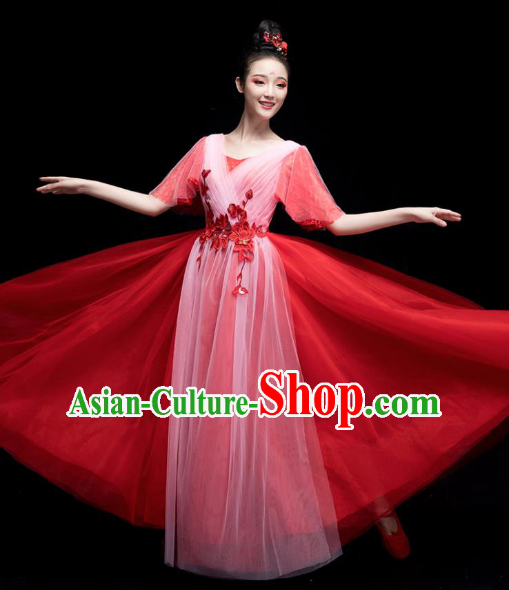 Traditional Chinese Fan Dance Folk Dance Costume Classical Yangko Dance Classical Dance Dress