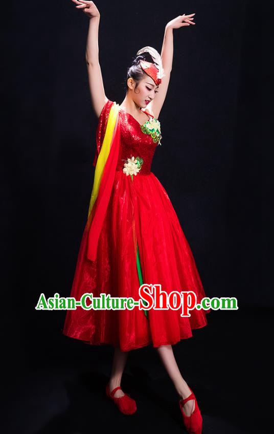 Traditional Chinese Fan Dance Folk Dance Costume Classical Yangko Dance Classical Dance Dress