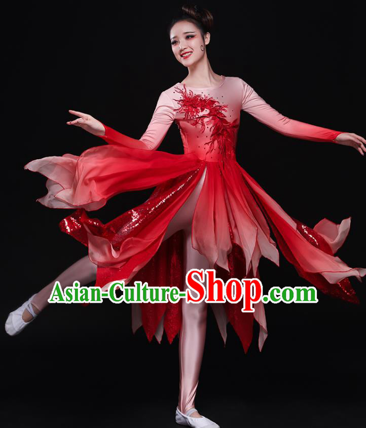 Traditional Chinese Fan Dance Folk Dance Costume Classical Yangko Dance Classical Dance Dress