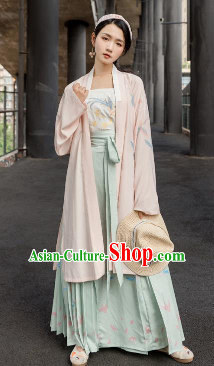 Traditional Chinese Song Dynasty Costumes Ancient Young Lady Embroidered Hanfu Dress for Women