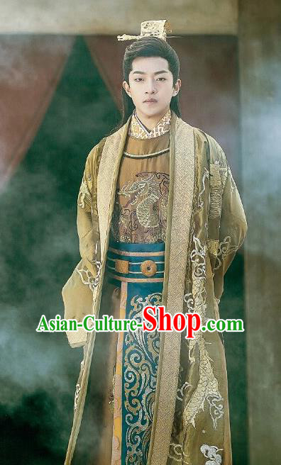 Chinese Traditional Ancient Emperor Hanfu Clothing Swordsman Embroidered Costumes for Men