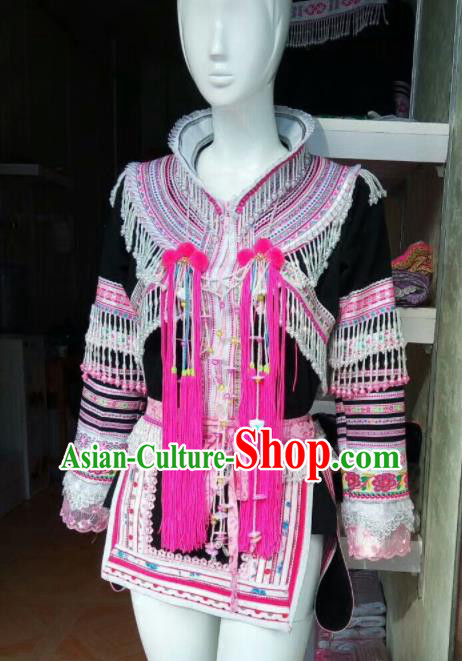Traditional Chinese Yao Minority Costumes Embroidered Dress for Women