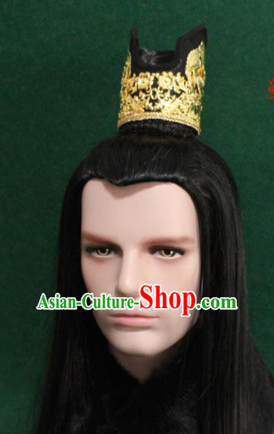 Chinese Traditional Taoist Hair Accessories Ancient Tang Dynasty Prince Hairdo Crown for Men