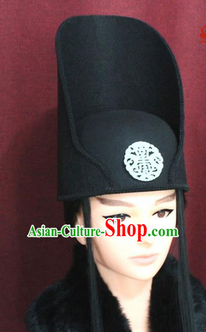 Chinese Traditional Tang Dynasty Swordsman Hats Hair Accessories Ancient Imperial Bodyguard Hat for Men