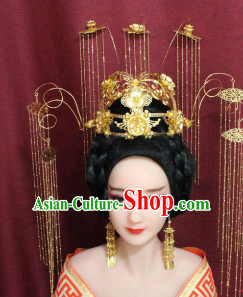 Chinese Ancient Empress Handmade Hair Accessories Phoenix Coronet Hairpins for Women