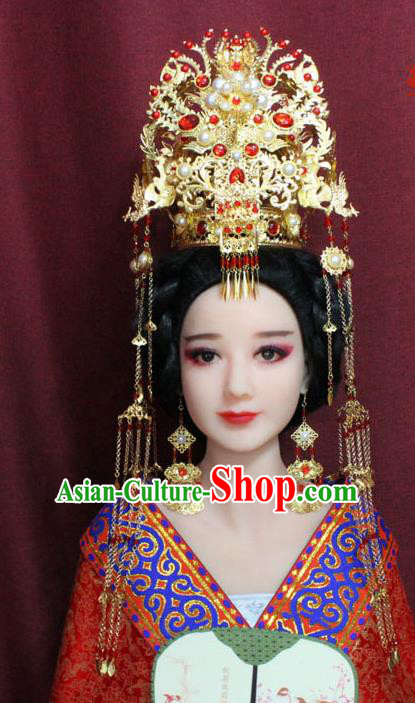Chinese Ancient Hair Accessories Ming Dynasty Empress Phoenix Coronet Hairpins for Women