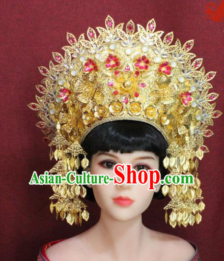Chinese Handmade Tang Dynasty Phoenix Coronet Ancient Court Hair Accessories Hats for Women