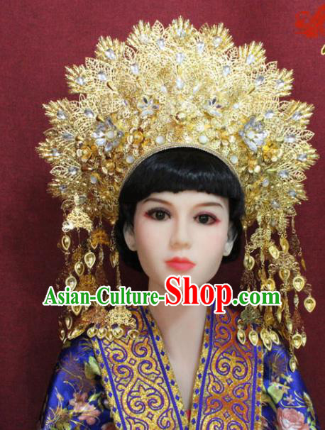 Chinese Handmade Tang Dynasty Queen Phoenix Coronet Ancient Court Hair Accessories Hats for Women