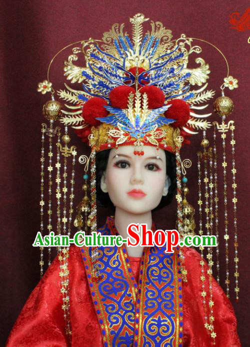 Chinese Handmade Tang Dynasty Phoenix Coronet Ancient Court Hair Accessories for Women