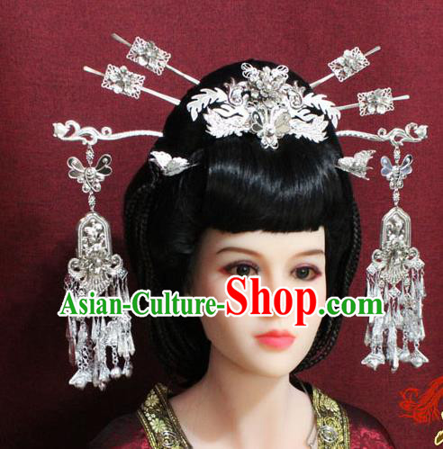 Chinese Handmade Phoenix Coronet Hairpins Ancient Queen Hair Accessories for Women