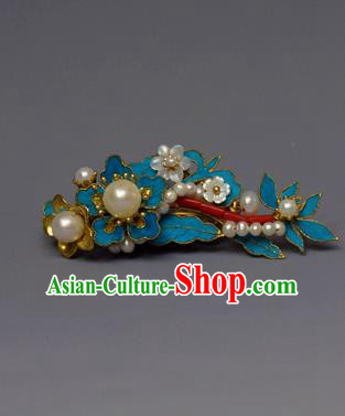 Chinese Ancient Qing Dynasty Pearls Hair Comb Hair Accessories Handmade Hairpins for Women