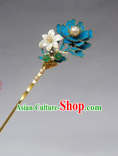 Chinese Ancient Qing Dynasty Palace Tian-Tsui Flowers Hair Accessories Handmade Hairpins for Women