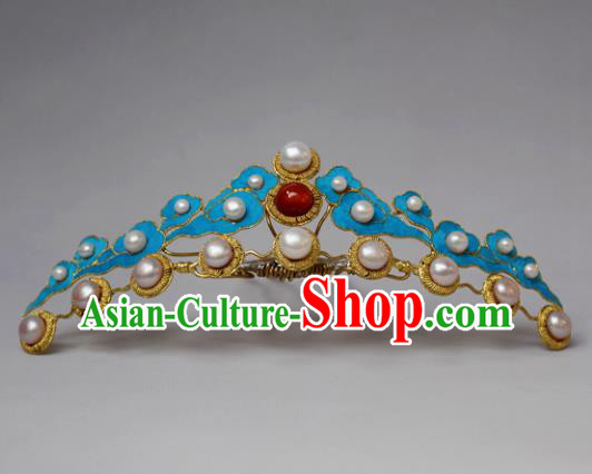 Chinese Ancient Qing Dynasty Hair Accessories Hair Comb Handmade Palace Tian-Tsui Hairpins for Women