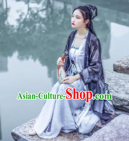 Chinese Ancient Swordswoman Song Dynasty Young Lady Costumes Complete Set for Women