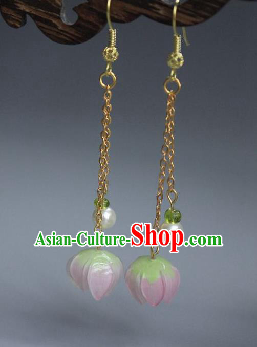 Asian Chinese Traditional Jewelry Accessories Hanfu Equinox Flower Earrings for Women