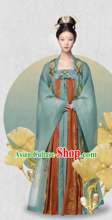 Ancient Drama The Rise of Phoenixes Hanfu Dress Chinese Tang Dynasty Princess Costumes and Headpiece for Women