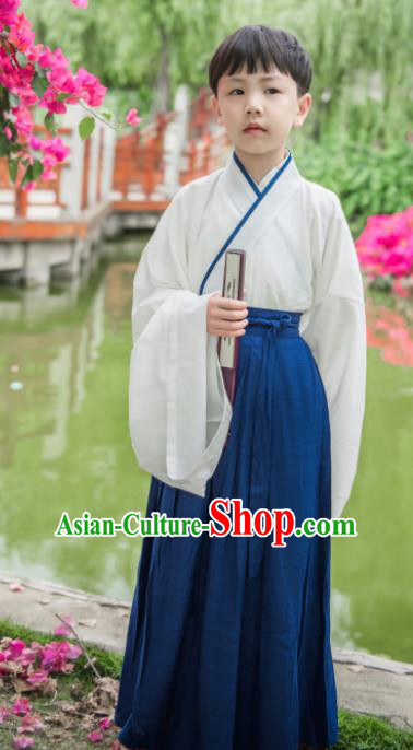 Traditional Chinese Ancient Costumes Han Dynasty Scholar Hanfu Clothing for Kids