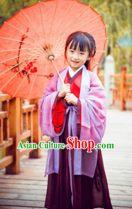 Traditional Chinese Ancient Swordsman Costumes Ming Dynasty Princess Clothing for Kids