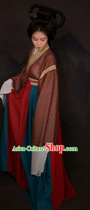 Top Grade Chinese Ancient Costumes Jin Dynasty Princess Hanfu Dress for Women