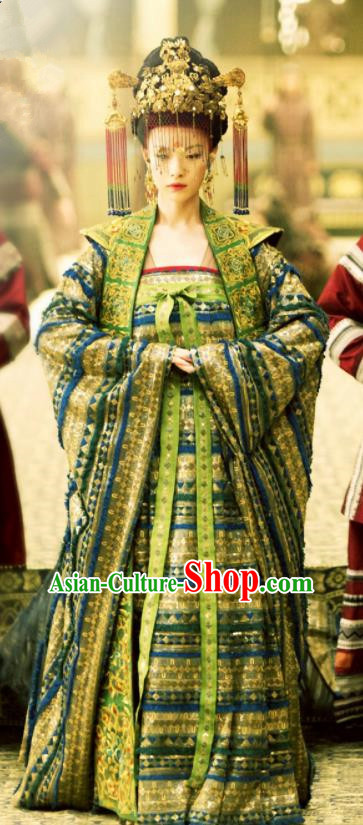 The Rise of Phoenixes Ancient Chinese Drama Tang Dynasty Princess Consort Wedding Embroidered Costumes and Headpiece Complete Set
