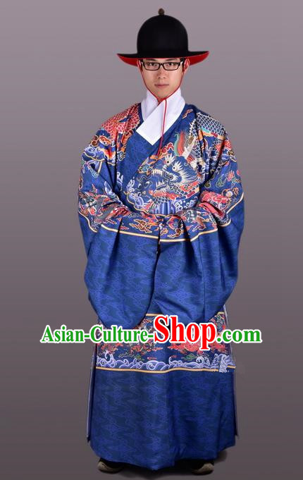 Chinese Ancient Traditional Ming Dynasty Emperor Costume Imperial Robe for Men