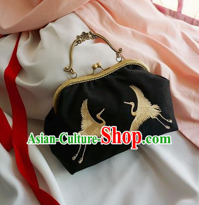 Traditional Chinese Embroidered Cranes Bag Handmade Silk Handbag for Women