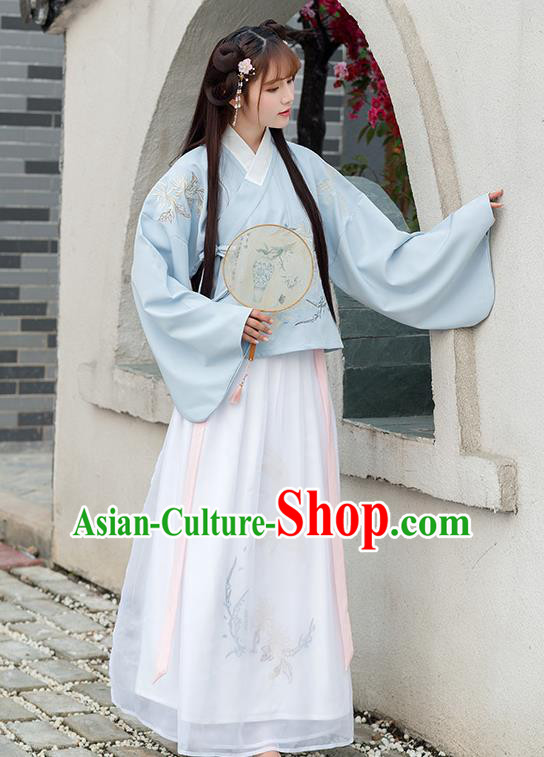 Chinese Ancient Ming Dynasty Princess Hanfu Dress Embroidered Costume for Rich Women