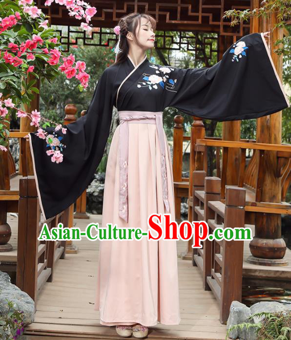 Chinese Traditional Han Dynasty Young Lady Costume Ancient Hanfu Dress for Rich Women
