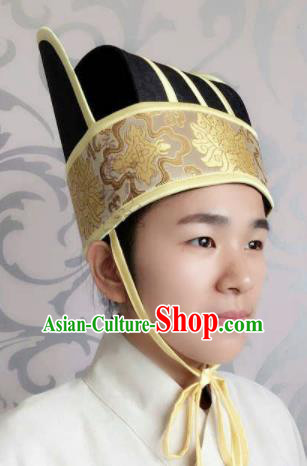 Traditional Chinese Ancient Minister Hat Han Dynasty Official Headwear for Men
