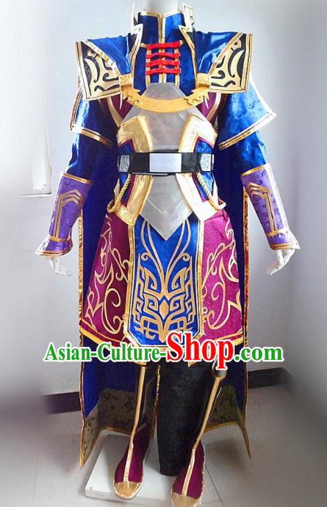 Asian Chinese Cosplay Customized General Warrior Costume Ancient Swordsman Clothing for Men