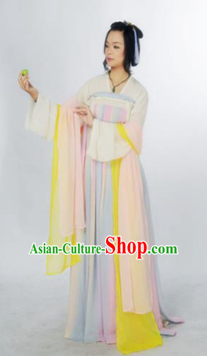 Traditional Chinese Tang Dynasty Court Maid Costume Ancient Maidenform Hanfu Dress for Women