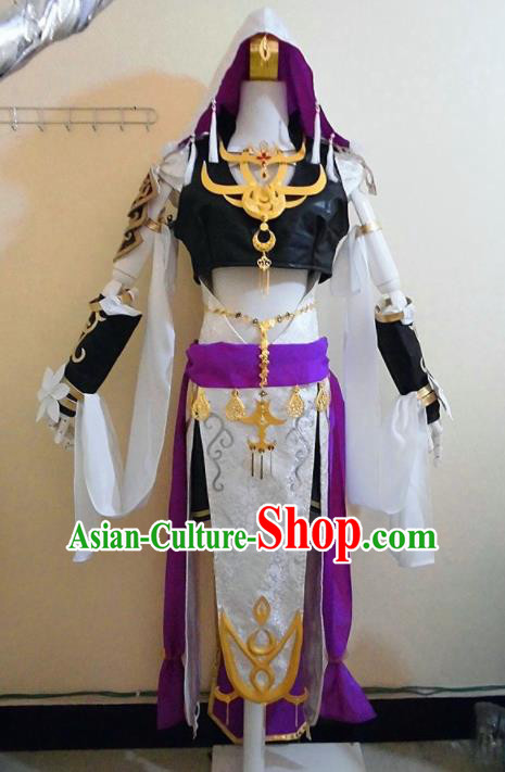 Asian Chinese Cosplay Female Knight Swordsman Costume Ancient Young Lady Dress for Women