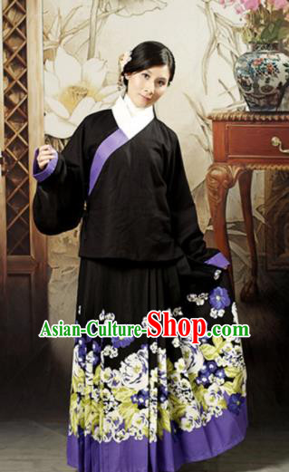 Traditional Chinese Ming Dynasty Maidenform Costume Ancient Young Lady Hanfu Dress for Women